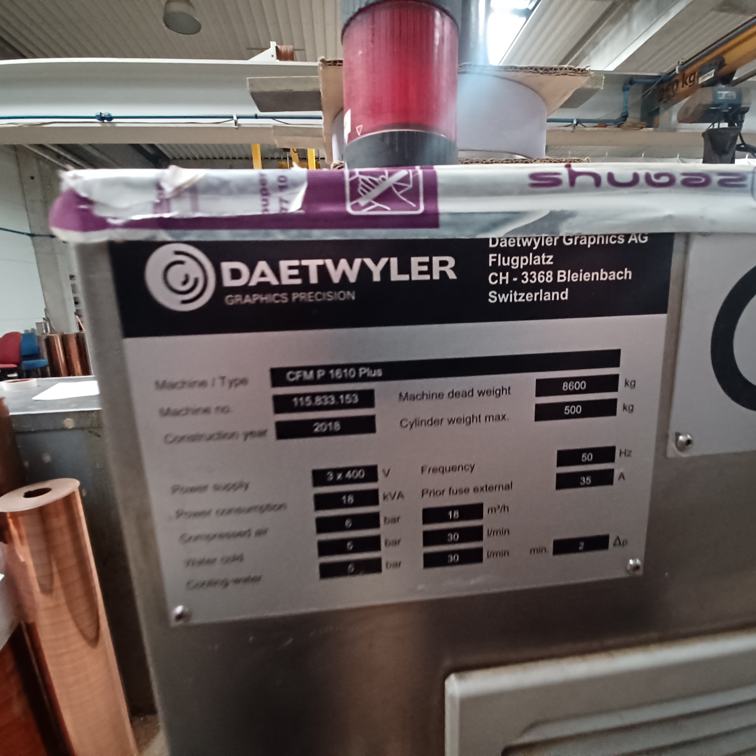Used Daetwyler CFM 1610 Plus (CFM2620001) for sale — Polish Master machine for rotogravure cylinder production — photo 2