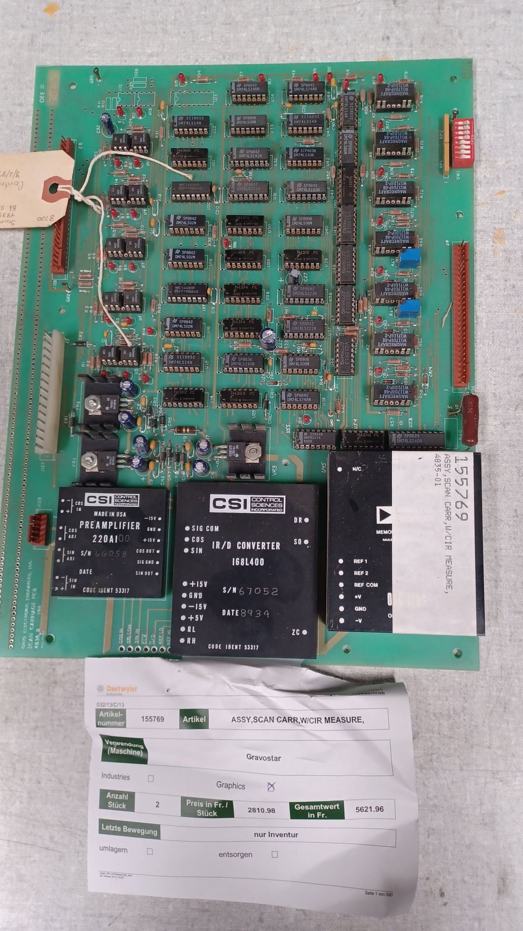Ohio Engraver Art. 155769 Assy sacn measure 4835-01 (Daetwyler N° 155769) — original Daetwyler spare part