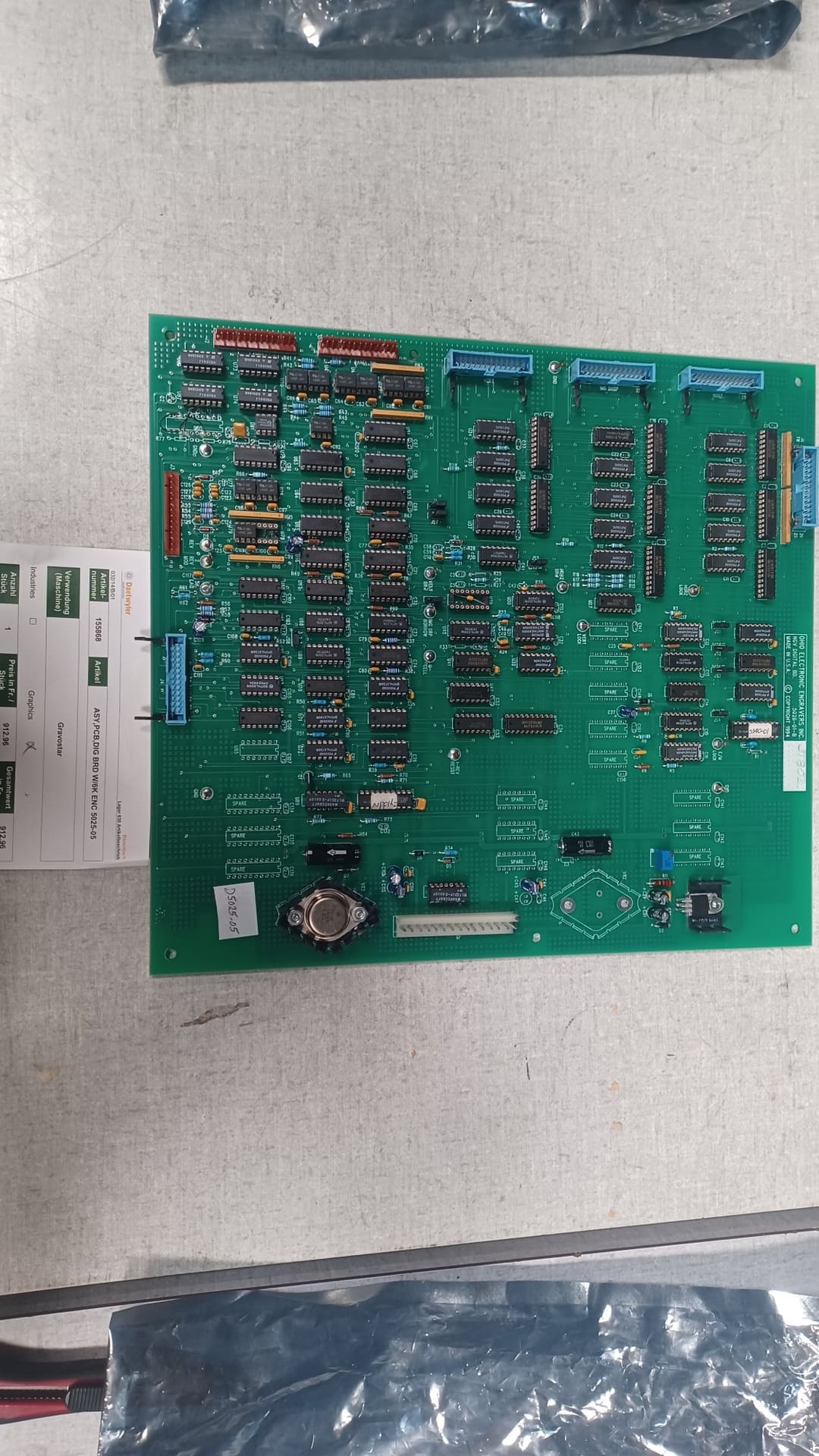 Ohio Card Art. 155868 D 5025 - 05 / ASY, PCB, DIG BRD W/6K ENC (Daetwyler N° 155868) — original Daetwyler spare part